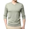 SaoBiiu Maglione da Uomo in Lana E Seta T-Shirt in Maglia A Maniche Lunghe Primavera Autunno Maglione Pullover in Lana Sottile Casual da Uomo EN8 L