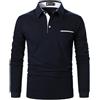 STTLZMC Uomo Cotone Polo Manica Lunga Tennis Golf Casual Maglietta Camicia 60 Blu L