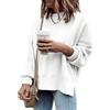 Saodimallsu Maglione oversize da donna con spacco laterale | Girocollo, maniche lunghe, maglia a costine, felpa casual per autunno e inverno