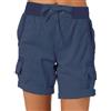 ORANDESIGNE Pantaloncini Cargo da Donna Shorts Estivi Pantaloni Corti Sportivo Leggero Lavoro Bermuda da Escursionismo a Vita Alta con Tasche Multiple A Verde Scuro XS