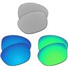 EZReplace Lenti di ricambio per occhiali da sole Oakley Latch OO9265 (lenti polarizzate), Metallo argento + blu ghiaccio + verde primavera, Taglia unica