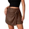 Ausing Pantagonna Corta Aderente a Vita Alta da Donna Ragazza Gonna Pantalone Scamosciata Elastica a Tubino Mini con Cerniera Gonne Camoscio Sexy Casual Comodo Inverno Autunno S-XL