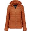 Geographical Norway Atikolor Hood - Piumino leggero da donna con cappuccio - Giacca trapuntata calda mezza stagione - stile urbano - tasche con zip - badge e bandiera ricamati - taglio femminile