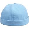 HATSQUARE - Berretto da Marinaio Unisex in Cotone, Senza Visiera, per Uomo e Donna, Senza Visiera, con Risvolto - Azzurro Cielo