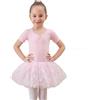 Tancefair Ragazza Vestito da Balletto Body Balletto Leotard Danza Tutu Body Abbigliamento da Balletto Ginnastica Manica Corta con Gonna tutù