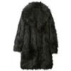 TDEOK Cappotto di pelliccia da uomo lungo giacca di pelliccia invernale da uomo spessa soffice manica lunga cappotto pelliccia sintetica caldo capispalla di lusso pelliccia lunga giacca con tasca calda