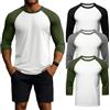 Geyoga Confezione da 3 Magliette da Uomo A Manica 3/4, Girocollo, Stile Baseball, Traspiranti E Sportive