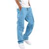 JokeLomple Pantaloni Estivi Uomo Lunghi Lino - Pantaloni Uomo Estivi Eleganti Loose Fit Pantaloni Cargo da Uomo Pantaloni con Tasconi Uomo Pantaloni Tuta Eleganti Elasticizzati per Vacanza Mare Spaggia