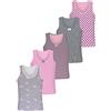 LOREZA ® 5 Cannottiera da Bambina in Cotone Canotta Intima Vari Disegni Intimo (10-11 Anni, K-0011