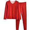 Generisch Set di pigiama da uomo homewear in lana di pecora caldo biancheria intima inverno accogliente loungewear maniche lunghe scollo a V top e pantaloni lunghi in pile pigiama leggero stretch tuta da casa
