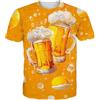 Loveternal muscolio T-Shirt Uomo Manica Corta Unisex Tee Shirt 3D Birra Stampato Magliette Uomo Divertenti Camicia XL