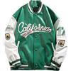 ORANDESIGNE Giacca da Baseball Unisex Varsity Jacket Uomo Ricamo Giubbotto Leggere Casual per Uomo Invernale Autunnale D Verde M