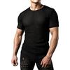 JOGAL Uomini Maglia Sfogliare Fitted Manica Corta Muscoli, Nero , S