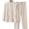 RUMAOZIA Abito Uomo Stile Cinese - Uniforme Tradizionale Arti Marziali Kung Fu Tai Chi Wushu Classico Tangzhuang Manica Lunga Camicia Pantalone Uniforme da Allenamento Primavera Autunno Abbigliamento