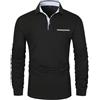 LIUPMWE Polo da Uomo Manica Lunga Maglietta Elegante Cotone T-Shirt Golf Sportiva Lavoro Camicia M-3XL,Nero-48,XXL