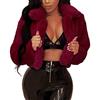 Onsoyours Cappotto Donna Invernale Taglie Forti Elegante Pelliccia Cappotto Donna Pelliccia Ecologica Cappotto di Capispalla Soffice Parka Cappotto A Vino Rosso XXL