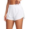 CRZ YOGA Pantaloncini Corsa Spacco Vita Alta 7cm | Fodera Rete, Orlo Delfino, Divisione Alta, Asciugatura Rapida, Leggero, per Donna