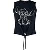 Lilo and Stitch Lilo & Stitch Stitch Donna Top Nero 100% Cotone Regular