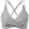 Rayson Bikini Top Push up Classico Imbottito Reggiseni a Triangolo a Fascia Colore Solido Parte Alta del Bikini Donna(Striscia,S)