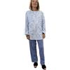 Linclalor Pigiama donna in caldo cotone taglie forti art. 92898-64, Celeste
