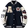 Yesgirl Giacca da Baseball da Uomo College Giacca Unisex Bomber Jacket Cappotto Varsity Jacket Oversize Sportiva Jackets Vintage Streetwear Outwear Autunno E Nero XXL