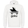 MAGLIERIA CONFORTI Felpa di Goku con Cappuccio Vegeta Super Sayan Unisex Adulti Uomo Donna Ragazzo Ragazza (IT, Testo, M, Regular, Regular, Bianco)