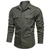 AOSUAI Uomo Camicia Militare dell'Esercito Cotone Verde da Uomo Camicie Casual Maschile A Maniche Lunghe Taglie Camicie 4XL 5XL 6XL (Color : Army Green, Size : M.)