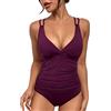 Generic Costumi da bagno da donna Costumi da bagno da donna Costumi da bagno incrociati sulla schiena Costumi da bagno per estate spiaggia piscina vacanze, Viola, XL