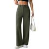 Onsoyours Pantaloni Casual da Donna Eleganti A Gamba Dritta Lunghi Chino Tailleur Business A Verde Militare L