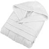 PARAMAISON Accappatoio Taglie Forti Unisex, 100% Spugna Morbida e Leggera con Cappuccio, Cintura e Tasche | 60-62 6XL Bianco