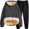 HEONSATI Tute in Pile Vello Foderato Donna Ginnastica Completi Elegante Vello Tuta da Donna Invernale Completo Due Pezzi Felpa Cappuccio e Pantaloni Fitness Complete Vello Foderato Caldo Set Sportiva Training