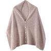 LIUYUYOUGO Poncho Donn Sciarpa Di Lana Per Donna Poncho Con Bottoni In Puro Cashmere Uncinetto Scialle Multiuso Cavo Elegante Scollo A V Mantella Invernale Lunga Morbida E Calda Marrone