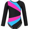 SEAUR - Body da ginnastica da bambina, a maniche lunghe, nero, senza maniche, balletto, yoga, abbigliamento classico, da ginnastica, 5-14 anni