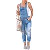 ORANDESIGNE Salopette Denim Donna Senza Maniche Jeans Tuta in Denim Jumpsuit Pantaloni Casual Vintage Jeans Lunga Salopette Estivi Moda Overall Playsuit Romper