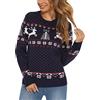 Enjyam Maglione Donna Natalizio Collo Rotondo Maglione per Natale Pullover Invernale