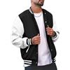 seiveini Giacca da Baseball Uomo Senza Cappuccio Giacca College Bomber Varsity Jacket Cappotto Felpa Sportivo Retrò Autunnale Invernale A Nero XL