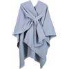 Ehuihuan Poncho Mantella Donna Invernale Elegante, Poncho Maglione da Donna con Frangia, Mantella Scialle Caldo Grande Sciarpa, 130x150cm (IT, Testo, Taglia unica, Regular, Regular, Grigio chiaro)