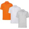 Fruit of the Loom Polo da uomo (confezione da 3), 1 x bianco + 1 x grigio + 1 x arancione + 1 x blocco note acquistabile, XXL