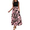 shownicer Vestito Donna Elegante Abito Cerimonia Vestito Lungo Estivi Maniche Corte Vestiti Curvy B Rosa Chiaro L