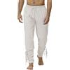 ORANDESIGNE Pantaloni Tinta Unita Eleganti Uomo Medievale Rinascimentale Vichingo Pirata Pantaloni Costume Cosplay Pantaloni Larghi Cavaliere Contadino Naufraghi Costume Pantaloni A Bianco M