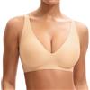 INNERSY Reggiseno Senza Ferretto Reggiseni Invisibili Imbottito, XXL, Beige