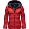 MARIKOO Giacca di transizione leggera da donna trapuntata con cappuccio Asraa XS-3XL, Colore: rosso, S