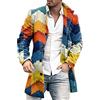 shownicer Cappotto da Uomo Elegante Giacche di Media Lunghezza Slim Fit Caldo Trench Coat Casual Bottoni Cappotto Stampa Giacca Autunno Inverno