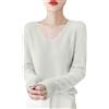HOOUDO Maglione Lana Donna con Scollo a V 2025 Casual Maglione Cashmere Donna Maglia Cashmere Elegante Maglioni Invernali Classica Maglioncino Lana