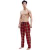 SaneShoppe Pantaloni da Pigiama da Uomo in Pile a Quadri, Pantaloni da Pigiama da Salotto (Rosso A Scacchi, XL)