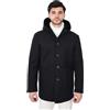 Ciabalù Cappotto Uomo Invernale Elegante Giacca Monopetto Montgomery in Panno Made in Italy Chiusura con Bottoni Slim Fit (IT, Testo, S, Regular, Regular, Nero)