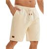 heekpek Pantaloncini Uomo Estivi Bermuda Cotone Leggero Shorts Pantaloni Corti con Tasche, Beige, XXL