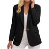 Generico Casual da Donna Aperto Sul Davanti Completo Donna Elegante Cerimonia Elegante a Maniche Lunghe Giacca Primaverile Tascabile per Uso Quotidiano e Ufficio in Tessuto di Poliestere (XXL)