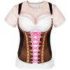 COSAVOROCK Maglietta Costume Oktoberfest Bavarese per Donna Marrone L