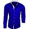 Subliminal Mode Camicia a Maniche Lunghe da Uomo | vestibilità Classica | Comoda e Facile da Lavare | Ideale per L'Ufficio e Le Uscite Informali S500 Blu Reale S